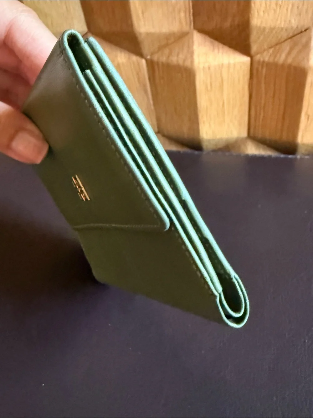 Givenchy Olive Green Leather Bi-fold Wallet